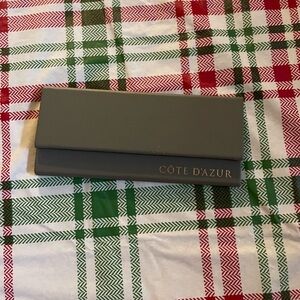 COTE D’AZUR Foldable Triangular Magnetic Gray Leather Glasses Sunglasses Case